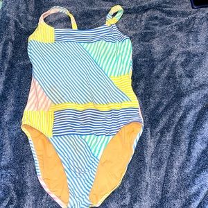 Jcrew sail stripes one piece swimsuit size 14